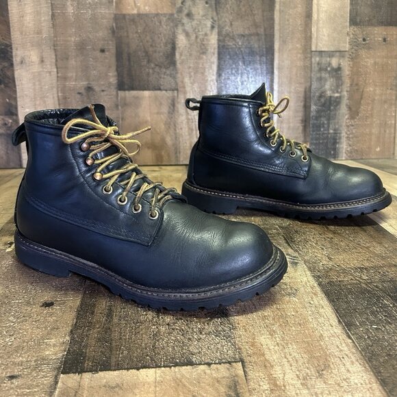 Red Wing 2930 Black Plain Toe Ice Cutter Lace Up Work Boots Mens 8 D - Picture 2 of 12